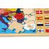 Drevené puzzle Európa s vlajkami